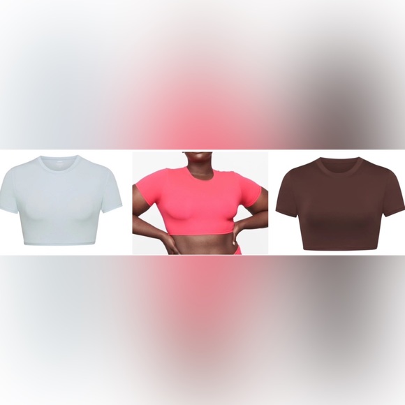 NWT SKIMS Cropped T-Shirt 4X; 3X, 2X Fit Everyone AP-TSH-0656 Wms - Picture 7 of 16